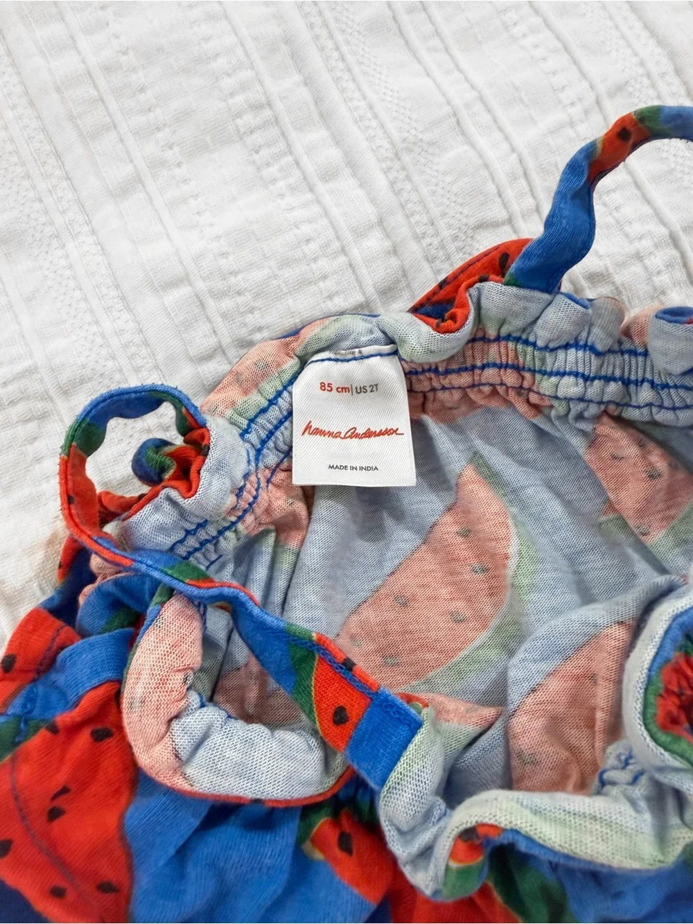 Hanna Andersson 100% Cotton Watermelon Tie-Shoulder Top & Bubble Shorts Set 2T